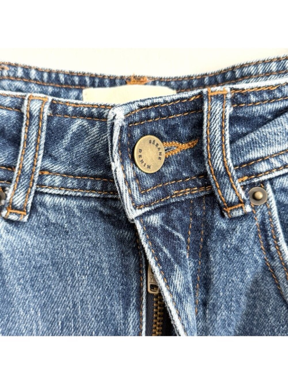Sezane Le Crop Wide Leg Denim Blue Jeans High Rise Women’s Size 36 / US 4 - Picture 4 of 8